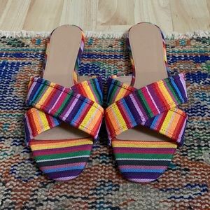 J. Crew Rainbow Striped Sandals